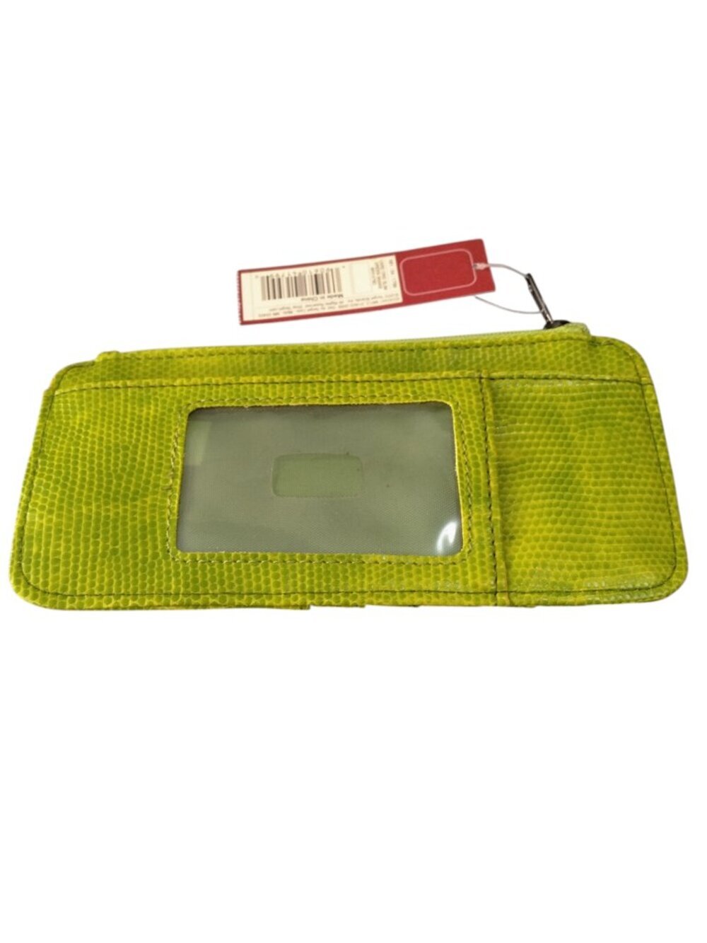 Merona Faux Leather Slim Green Snake Print Organizer Card Wallet Money Travel